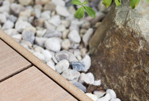 Dolomit hnědá -detail ukončení terasy