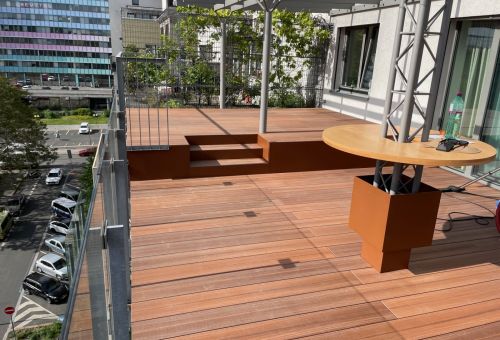 nová terasy  s barem a schody Easydeck Dolomit hnědá