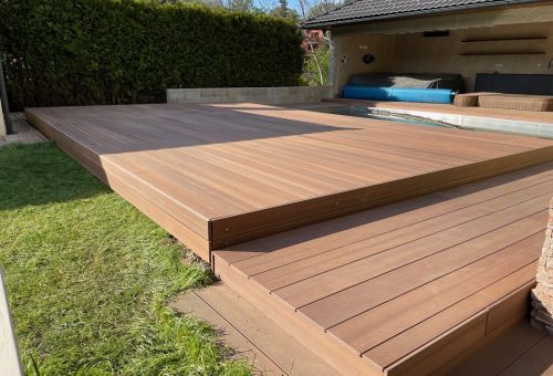 pojizdný dekl nad bazén s deskami Easydeck Dolomit hnědá