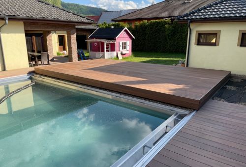 Pojizdný dekl pro nerez bazén s WPC Easydeck Dolomit hnědá by Kasperia