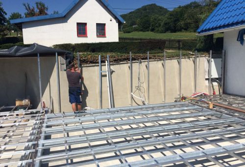 příprava roštu pro obklad stěny