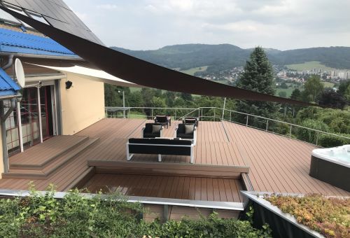 poslední fáze, zastínění celé terasy