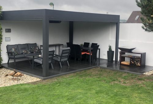 terasa Easydeck Dolomit Fokus šedá v pergole od Rol rols