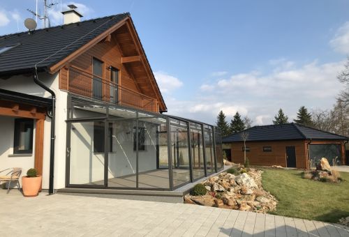 terasa s posuvným zastřešením Corso od ALUKOV